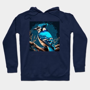 Blue Jay on a Branch Hoodie